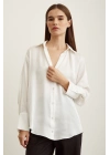 Basic Saten Gömlek Kırık Beyaz