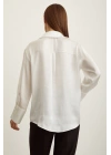 Basic Saten Gömlek Kırık Beyaz
