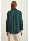 Basic Saten Gömlek Koyu Yeşil
