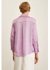 Basic Saten Gömlek Mor