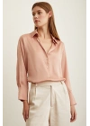 Basic Saten Gömlek Pudra