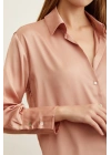Basic Saten Gömlek Pudra