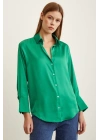 Basic Saten Gömlek Yeşil