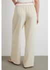Bel Bantlı Wide Leg Pantolon Krem