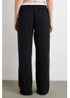 Bel Bantlı Wide Leg Pantolon Siyah