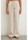 Belden Bağlamalı Pantolon Bej