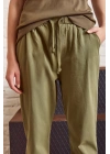 Beli İpli Salaş Gabardin Pantolon Haki