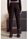 Beli İpli Salaş Gabardin Pantolon Siyah