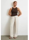 Beli Lastikli Boru Paça Pantolon Bej