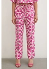 Beli Lastikli Boru Paça Pantolon Fuşya