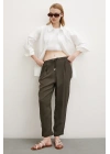 Beli Lastikli Boru Paça Pantolon Haki
