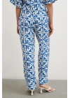 Beli Lastikli Boru Paça Pantolon Mavi