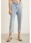 Beli Lastikli Mom Jean Buz Mavisi