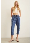 Beli Lastikli Mom Jean Mavi