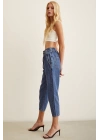 Beli Lastikli Mom Jean Mavi