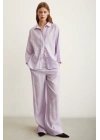 Beli Lastikli Pantolon Lila