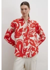 Bisou Desenli Gömlek Kırmızı