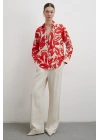 Bisou Desenli Gömlek Kırmızı