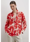 Bisou Desenli Gömlek Kırmızı