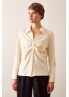 Büzgülü Gömlek Ekru