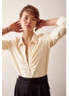 Büzgülü Gömlek Ekru