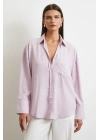 Cepli Çizgili Gömlek Lila
