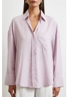 Cepli Çizgili Gömlek Lila