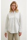 Cepli Çizgili Gömlek Mint