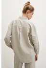Cepli Oversize Gömlek Haki