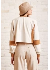 Çift Renk Oversize Sweatshirt Beyaz