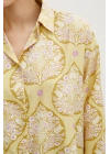 Çini Desenli Modal Gömlek Sarı