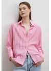 Çizgi Desenli Gömlek Pembe