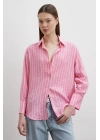 Çizgi Desenli Gömlek Pembe
