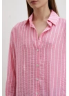 Çizgi Desenli Gömlek Pembe