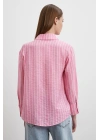 Çizgi Desenli Gömlek Pembe