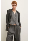 Çizgili Blazer Ceket Antirasit