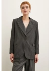Çizgili Blazer Ceket Antirasit