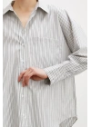 Çizgili Gömlek Ekru