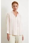 Çizgili Modal Gömlek Pembe