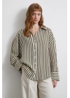 Çizgili T Kol Gömlek Haki