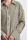 Çizgili T Kol Gömlek Haki