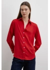 Cupra Saten Gömlek Kırmızı
