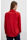 Cupra Saten Gömlek Kırmızı