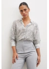 Damla Desenli Gömlek Gri