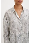 Damla Desenli Gömlek Gri