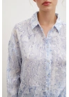 Damla Desenli Gömlek Mavi