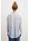 Damla Desenli Gömlek Mavi