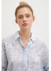 Damla Desenli Gömlek Mavi