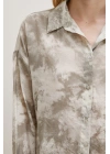 Desenli Oversize Gömlek Gri