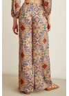 Desenli Salaş Pantolon Gold